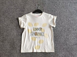 日单女孩儿童宽松版型夏季轻薄款浅黄色柠檬图案可爱短袖T恤！