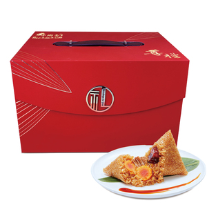 重庆成都嘉兴风味粽子红色大气尊礼16粽8蛋黄肉公司企业团购送礼