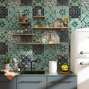 波西米亚绿色花砖200 轻奢洗手间瓷砖地砖过道阳台地面砖背景墙砖