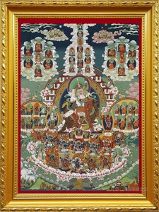 宁玛皈依境图片 莲师皈依镜(带佛号)相纸塑封 密宗唐卡相框摆台