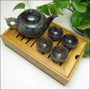 茶具套装天然玉石茶壶茶杯大号玉茶具玉茶具套装岫玉套装玉石摆件