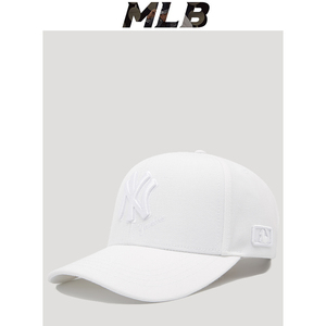 mlb棒球帽女夏专柜正品潮牌遮阳防晒鸭舌帽显瘦休闲百搭白色帽子