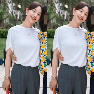 我们的婚姻沈彗星白百何同款灰色裤子女高腰显瘦休闲直筒阔腿裤