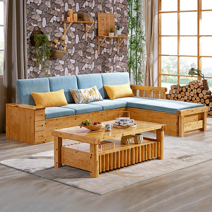 中式全实木贵妃沙发柏木带抽储物转角沙发组合简约客厅家具四人位