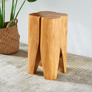 原木树形凳子纯实木原生态梳妆凳矮凳树木墩换鞋凳全柏木民宿家具