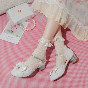 女童凉鞋萝莉塔鞋子儿童高跟鞋小女孩包头Lolita鞋中大童公主鞋子