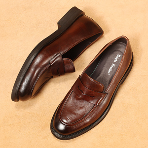 休闲皮鞋男夏季软皮