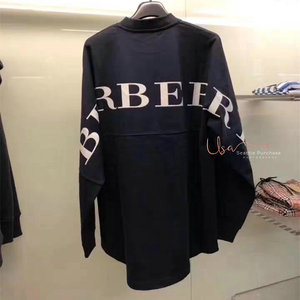 burberry/巴宝莉 秋冬后背大字母logo蝙蝠袖宽松薄款卫衣男女同款