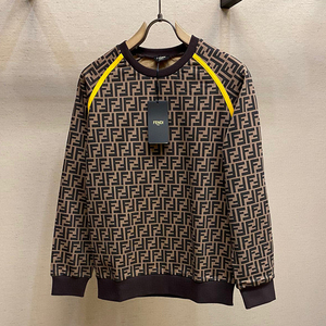 fendi/芬迪秋冬男士圆领套头时尚双f印花纯棉长袖t恤运动休闲卫衣
