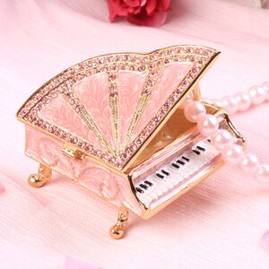 代购宝石箱三角钢琴粉色 piearth珠宝首饰品盒子水晶摆件礼物可爱