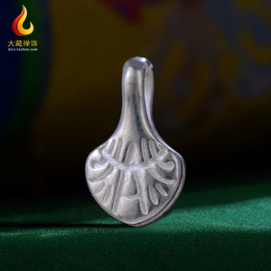 藏式纯银S925海螺纹夹子西藏传民族风串珠记数器DIY卡子配饰用品