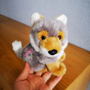 森林动物野狼仿真毛绒玩具小狼崽公仔早教儿童生日圣诞节日礼物