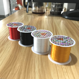 穿珠红色无弹力鱼线串珠透明水晶线黑色鱼丝线金色编戒指缠圈口