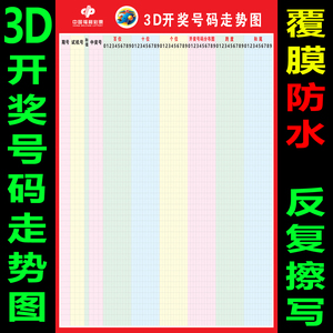 3D表格海报福彩投注站宣传用品大乐透彩票双色球开奖号走势图墙贴