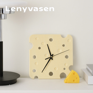 LENYVASEN 奶酪造型陶瓷挂钟静音创意个性简约客厅卧室装饰时钟