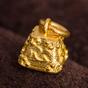 御螺珊24k纯黄金古法金称心如意足金小吊坠秤砣手链配饰项链配饰