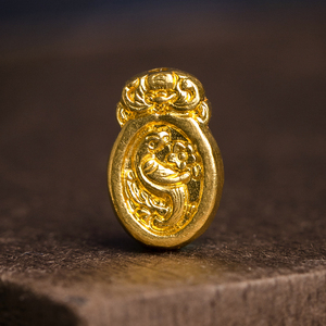御螺珊錾刻古法足金黄金凤来仪婚庆吊坠首饰婚嫁diy通孔手链配件