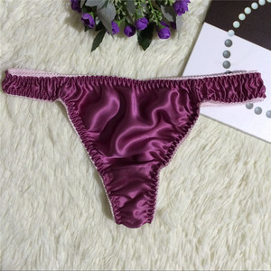 包邮桑蚕丝内裤女士真丝丁字裤性感宽带t裤男女通用内裤透气