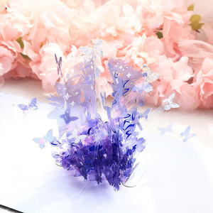 水晶蝴蝶立体贺卡梦幻唯美浪漫小清新生日节日通用情侣少女心卡片