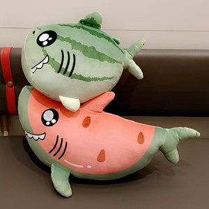 搞怪抱枕鲨瓜玩偶绿色毛绒玩具床上抱着睡觉公仔男女生圣诞节礼物