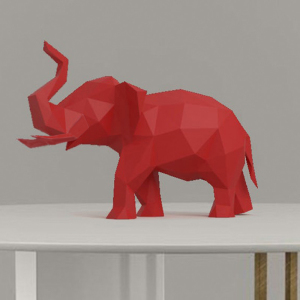 动物大象几何折纸3d立体纸模型创意摆件diy手工折纸儿童房装饰