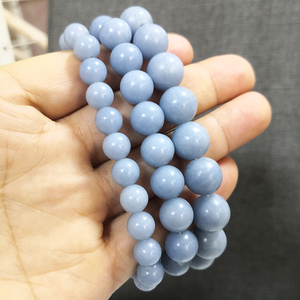 天然石蓝天使手串水晶手链单圈蓝色石头饰品时尚女友情侣礼物手持