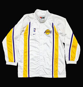 nike美版元年洛杉矶湖人队三连冠长款刺绣出场热身服夹克外套科比