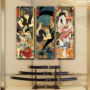 日式装饰画日本和风浮世绘挂画日料餐厅居酒屋美容院纹身店墙壁画