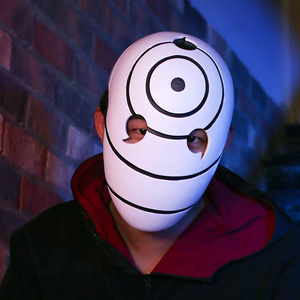 万圣节面具男火影忍者cos宇智波带土飞飞白面罩晓树脂道具斑动漫