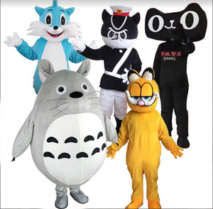 龙猫人偶服装cos道具可爱行走卡通头套黑猫演出玩偶服加菲猫衣服