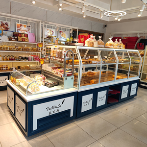 面包柜面包展示柜蛋糕店糕点中岛柜边柜货架展示架模型烘焙房展柜