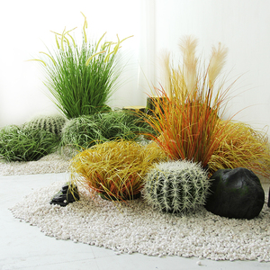仿真草装饰蒲草团摆件芦苇草苔草假草丛细叶灌木草绿植造景观工程