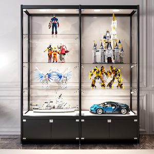 手办玻璃展示柜高达模型陈列柜汽车乐高透明密封家用小展示架玩偶