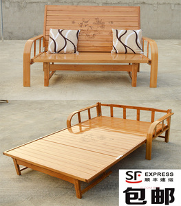 推拉可折叠沙发床椅竹坐卧两用现代简约田园单人双人1.21.5米伸缩