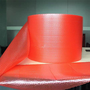 双层红色防静电气泡卷防震防摔汽泡纸 片快递打包泡泡膜20cm*100m