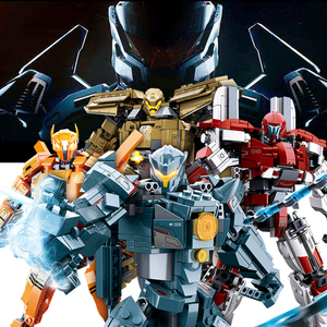 正版环太平洋2小鲁班积木男孩益智拼装小颗粒机甲模型复仇流浪者9