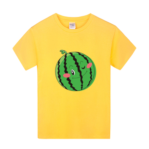 西瓜卡通t恤衫男女纯棉短袖儿童装亲子装学生表演服 水果春夏衣服