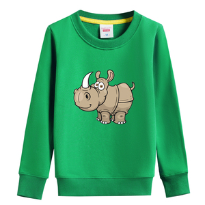 犀牛动物春秋圆领卫衣学生活动班服童装亲子装男女长袖冬款上衣服