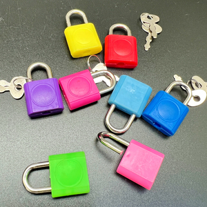 迷你彩色塑料挂锁铁罐文具盒工艺品盒箱包钥匙小锁头玩具锁挂锁