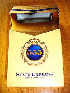 二手英国烟草公司出品555牌香烟空盒标孩子画卡片装潢设计收藏品