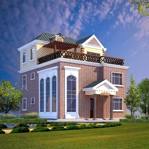 别墅设计图纸二层半豪华欧式农村自建房屋网红现代楼房建筑效果图