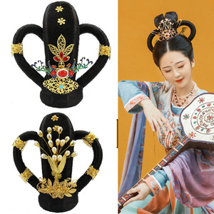 古风假发嫦娥头饰大气套装唐朝贵妃发饰敦煌壁画演出飞天发髻