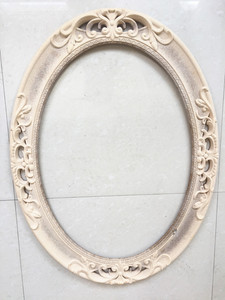 木质毛坯 镜框相框 椭圆形雕刻 原始材料diy 粗坯素材装裱画框架