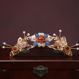 【念倾】仿故宫花钿汉服发饰古典多宝明代风格婚礼饰品发冠钿子