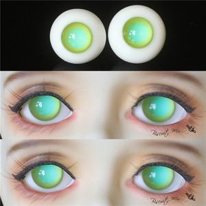 bjd娃娃眼睛1/8分青绿色彩瞳精灵1214mm黄绿色眼珠1618mm玻璃眼球