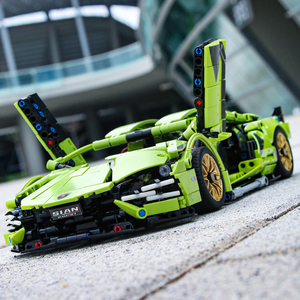 乐高积木兰博基尼遥控汽车跑车赛车模型男孩拼装电动儿童玩具礼物