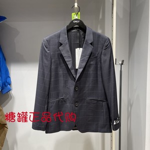 专柜正品 SELECTED/思莱德 男格纹修身含羊毛商务西服 42215Y001