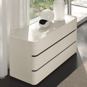 斗柜意式储物柜白色烤漆卧室圆形抽屉边柜意大利家具定制定做