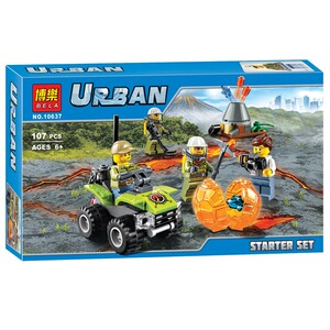 兼容乐高乐翼10637 城市警察火山探险系列60120火山入门套装积木
