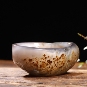 原石原色特色玛瑙烟灰缸天然玉石手工雕刻精美工艺礼物客厅小摆件